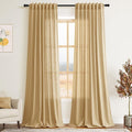 Nanspring Gold Yellow Linen Curtains 96 Inches Long 2 Panels Set by Nanspring