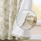jinchan Floral Curtains Lined Linen Blend Curtain - Image 2