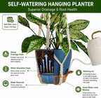 3 Set Self Watering Hanging Planter for Indoor Plants Macrame Plant Hangers