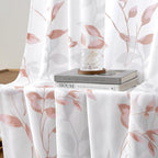 HOMEIDEAS Non-See-Through Pink and White Privacy Sheer Curtains 52 X 63 Inch - Image 7