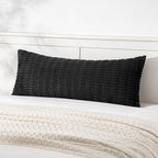 MIULEE Pack of 1 Black Long Body Lumbar Decorative Throw Pillow Cover 14x36 Inch by MIULEE