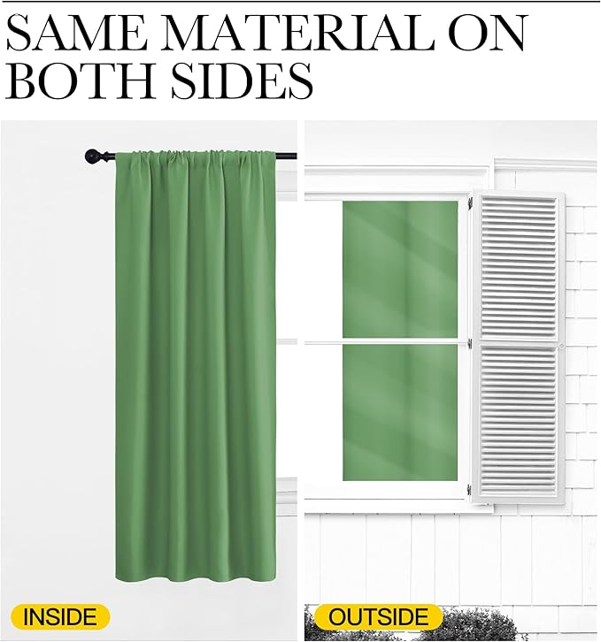 NICETOWN Blackout Curtains for Living Curtains, Froest Green, 52 by 63 Inch - Image 5