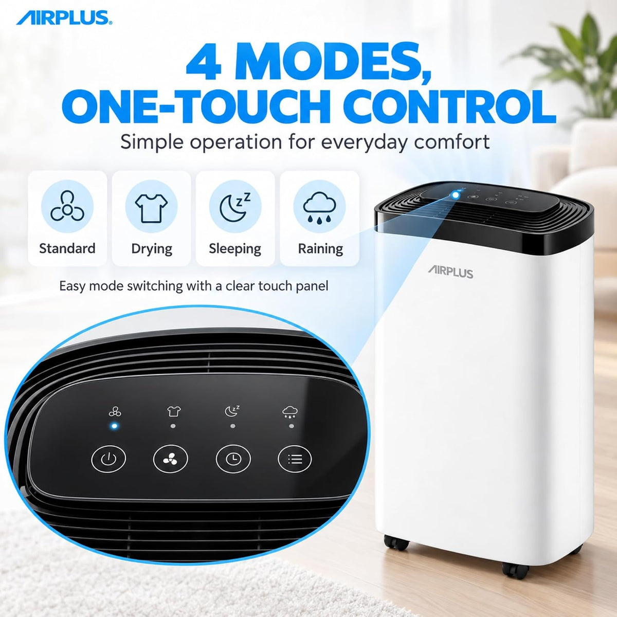 AIRPLUS Max 30 Pint Tall Dehumidifier for Home Bedroom up to 1500 Sq Ft