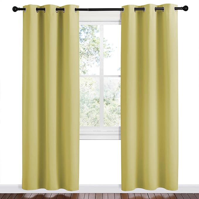 NICETOWN Paler Yellow Room Darkening Curtains - Image 2