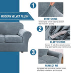 H.VERSAILTEX Real Velvet Plush 3 Piece Stretch Sofa Covers Couch Covers - Image 3