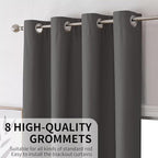 Joydeco Dark Grey Blackout Curtains 63 Inch Length - Image 4