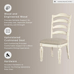 Signature Design by Ashley Realyn Wood Dining Chairs Set of 2, White