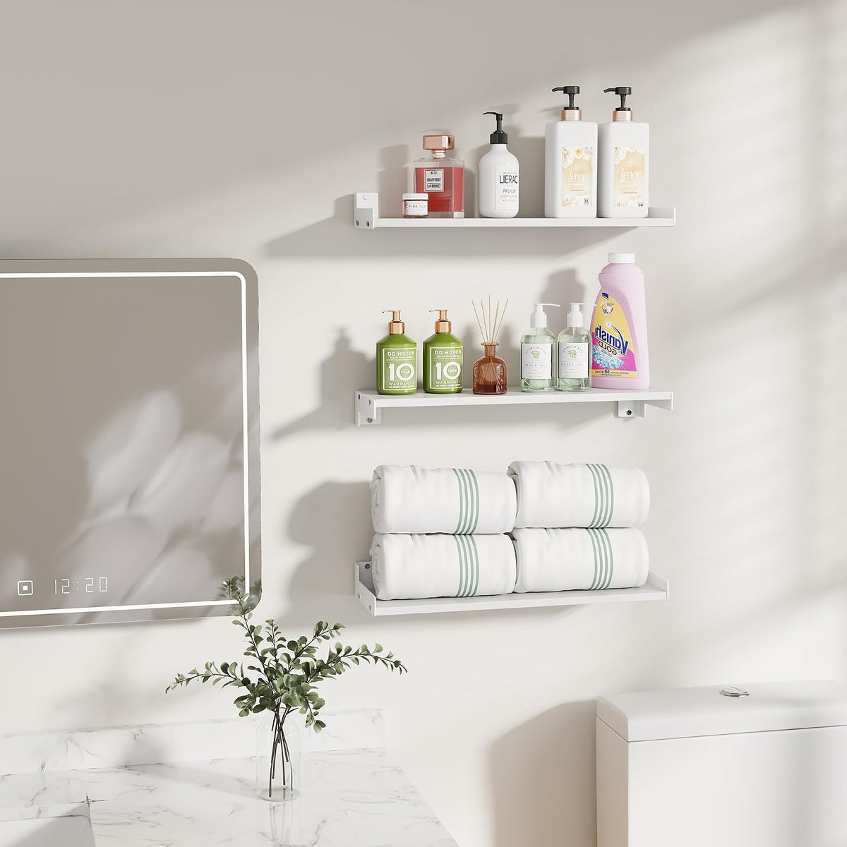 Floating Shelves for Wall, Shelves for Decor Storage,3Pcs 16'',White