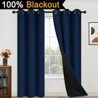Yakamok 84 Inch Length 100% Blackout Window Curtain Panels, Full Light Blocking - Image 2