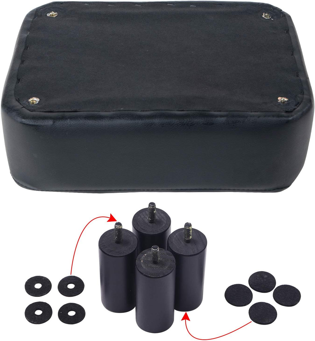 IBUYKE Small Footstool Ottoman, PU Faux Leather Footrest, Black RF-BD210