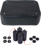 IBUYKE Small Footstool Ottoman, PU Faux Leather Footrest, Black RF-BD210