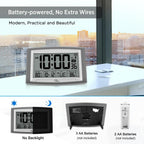 WallarGe Atomic Clock 12.5 Inch Self-Setting Digital Wall Clock