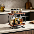 2-Tier Bathroom Counter Organizer, Wooden Perfume Organizer Dresser