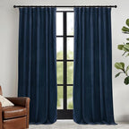 RYB HOME Navy Blue Velvet Curtains 72 inches by RYBHOME