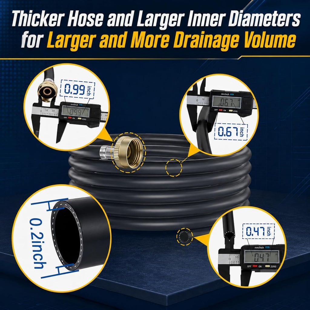 10FT Dehumidifier Drain Hose 3/4" FHT Connector