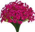 15 Bundles Artificial Flowers UV Resistant Outdoor Plants No Fade Faux Plastic Shrubs Fake Silk Flowers Window Box Garden Porch Home Decoration(Fuchsia)