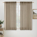 MIULEE Taupe Grey Linen Curtains 63 Inch Length 2 Panels by MIULEE