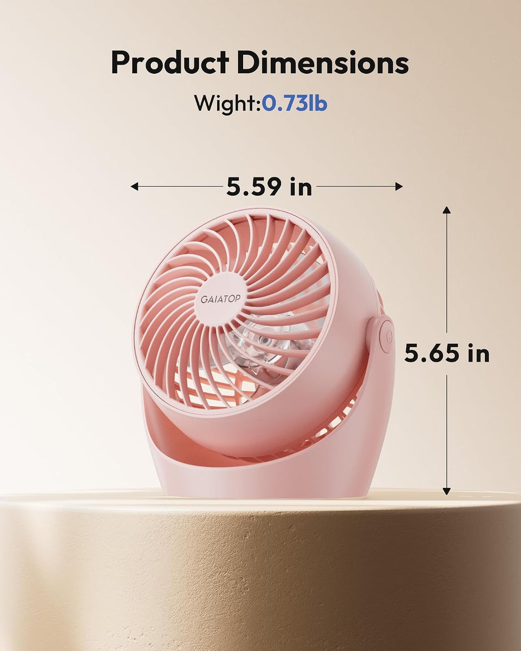 Gaiatop Desk Fan, 5-Inch Portable Electric Table Desktop Air Circulator Fan