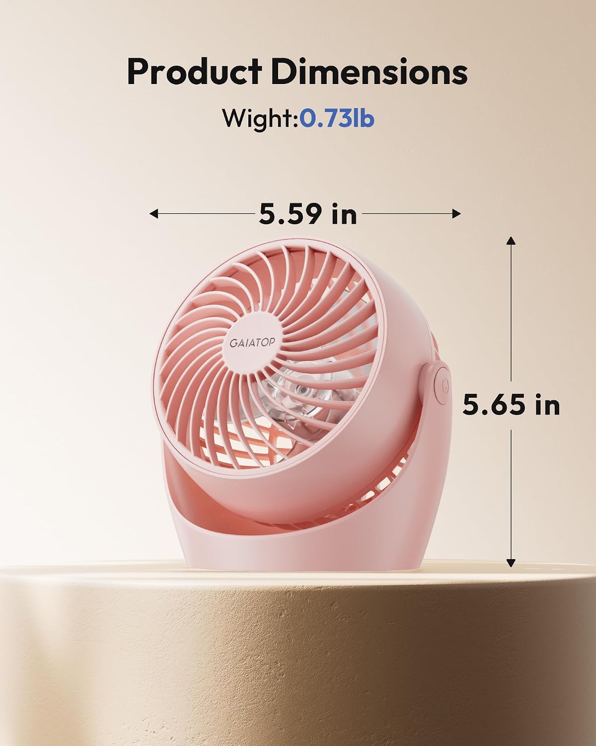 Gaiatop Desk Fan, 5-Inch Portable Electric Table Desktop Air Circulator Fan