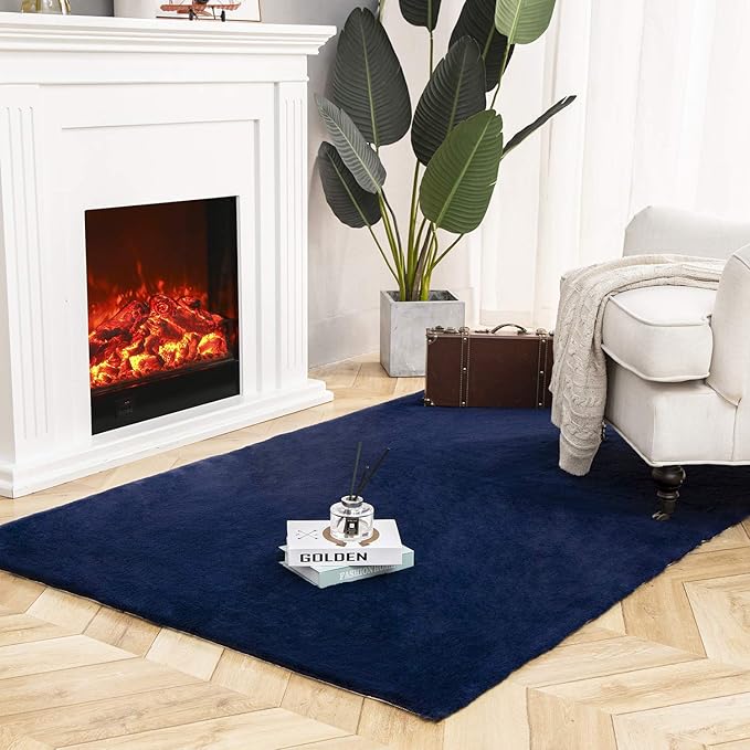 Ashler HOME DECO Ultra Soft Faux Rabbit Fur Chair Couch Cover Area Rug - Image 2