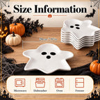 Frienda 6 Pcs Halloween Ghost Ceramic Plates Serving Dishes Dinnerware Set