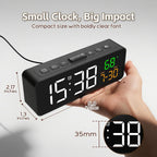 Netzu 3-in-1 Digital Clocks for Living Room, Small & Compact Alarm Clock