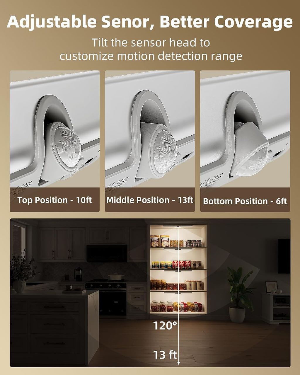 EZVALO 17-Inch Closet Lights, Motion Sensor Lights Indoor