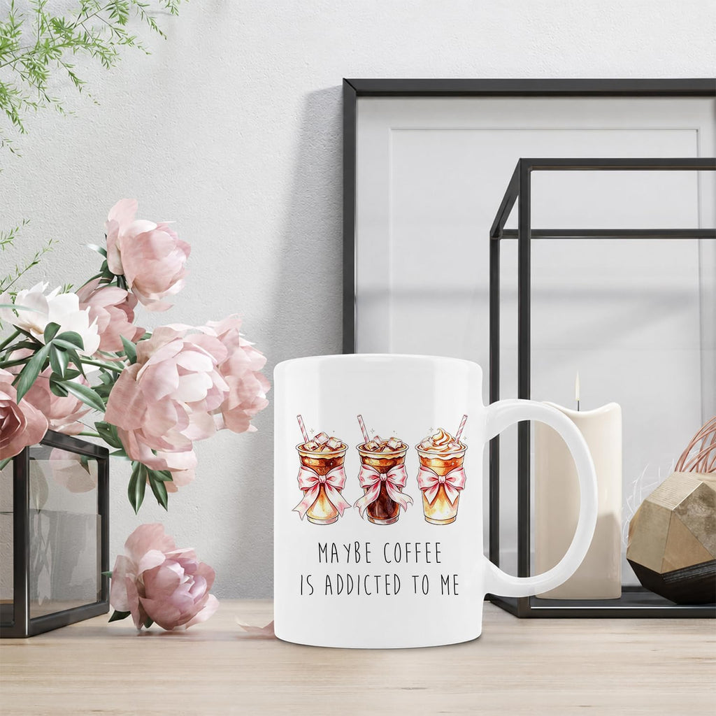 OFlich Coquette Pink Bow Coffee Mug Ceramic 11 oz