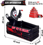40 Inch Halloween Party Decorations Inflatable Cooler, 100+ Cans Halloween Party Supplies Large Capacity Scary Coffin Ghost Ice Bucket for Drink Beverage Holder, Halloween Decor for Outdoor Indoor