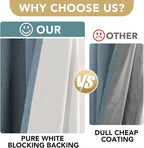 H.VERSAILTEX Linen Blackout Curtains 72 Inches Long 100% Blackout Thermal - Image 3