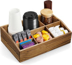 Black Coffee Station Organizer for Countertop, Coffee Bar Accessories and Organizer, Coffee Pod Holder Storage Basket for K Cup Sugar Tea