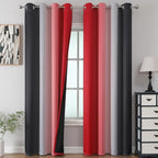 Estelar Textiler Black and Red Ombre Blackout Curtains 90 Inches Long 2 Panels by ESTELARTEXTILER