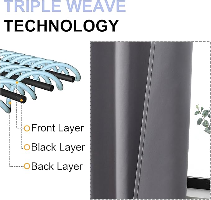 Simplebrand Ava Light Grey Short Blackout Curtains - Image 4