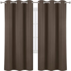 LEMOMO Chocolate Brown Thermal Blackout Curtains/42 x 72 Inch/Set of 2 Panels - Image 2