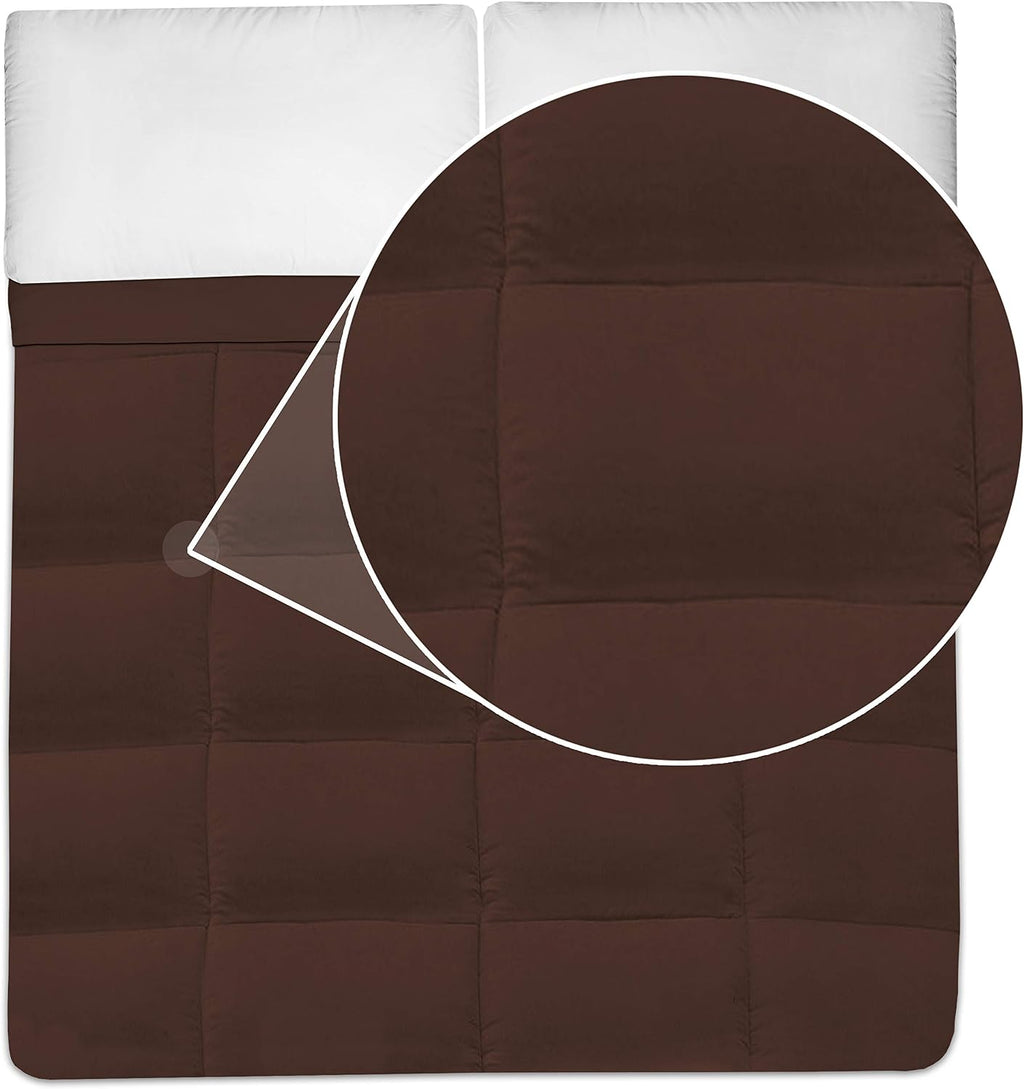 Sweet Home Collection White Goose Down Alternative Comforter, King, Brown