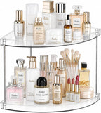 2 Tier Clear Bathroom Counter Organizer, Vanity Organizer for Skincare Makeup Perfume, Multi-Purpose Storage Shelf for Bathroom Kitchen Bedroom