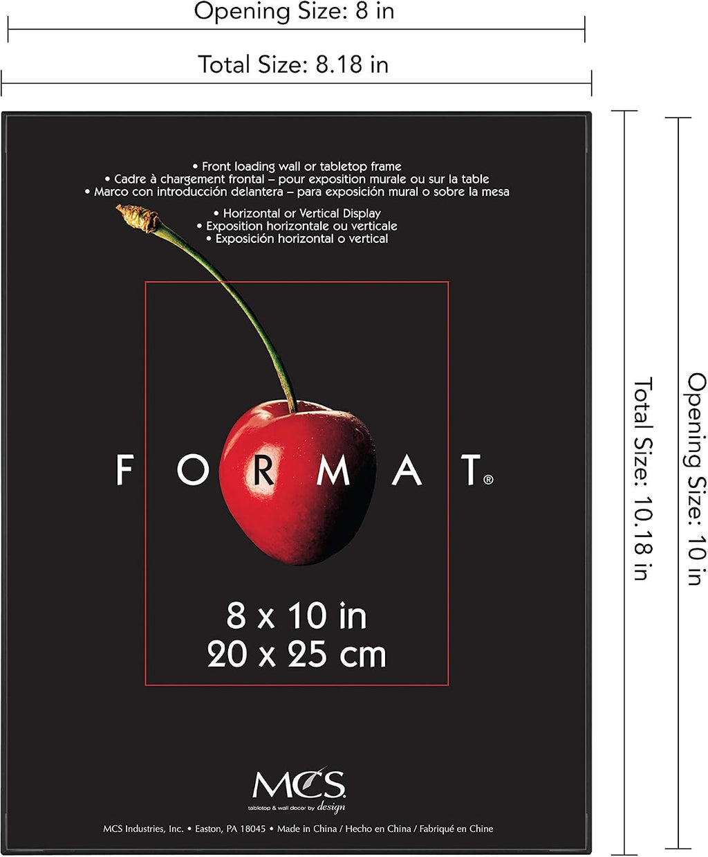 MCS Format Picture Frame, 8x10, Black, Gallery Wall, 6-Pack