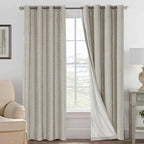 H.VERSAILTEX Linen Blackout Curtains 96 Inches, 100% Absolutely Blackout by HVERSAILTEX