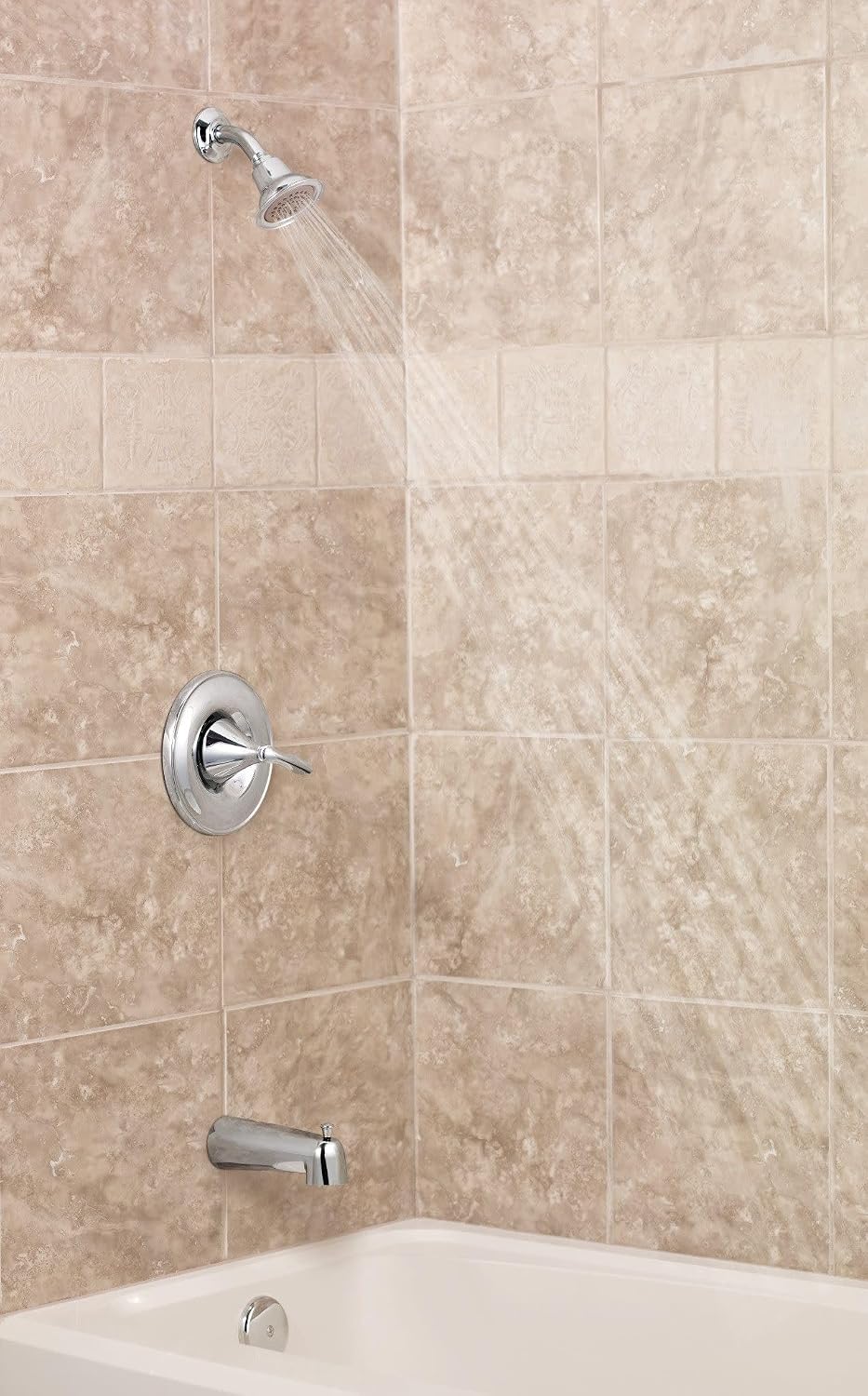 Moen Eva Brushed Nickel One-Handle Posi-Temp Shower Trim Kit Featuring Shower Head and Shower Lever Handle, Valve Required, T2132BN