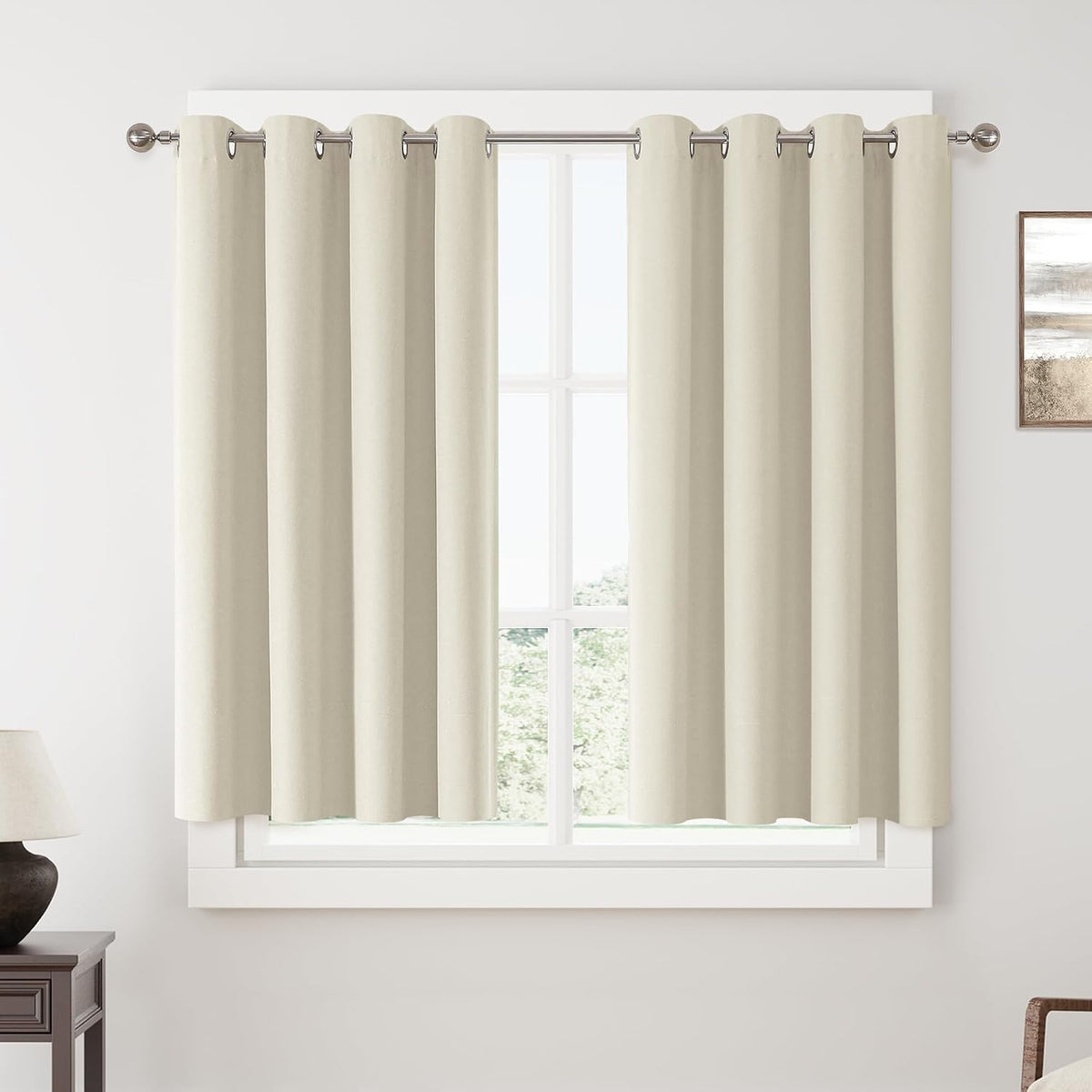 ChrisDowa Birch Blackout Curtains 45 Inches Long 2 Panels for Bedroom