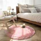 Ashler Faux Fur Rug, Soft 3x3 Ft Round Sheepskin, Fuzzy Machine Washable Carpet - Image 2