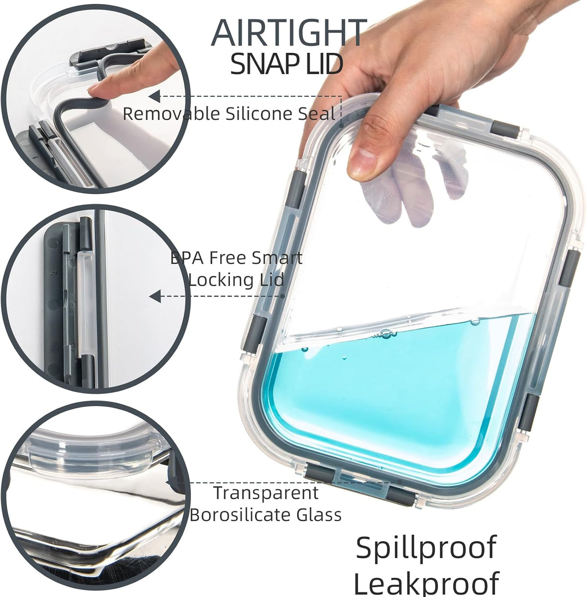 UMEIED 10 Pack Glass Food Storage Containers with Lids for Lunch, On-the-Go, Leftovers, Pantry Organization