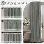 Office Curtains for Windows 102 Inches Long 2 Panel Set Blackout Back Tab - Image 6