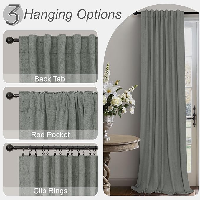 Gray Black Out Curtains 72 Inch Long - Image 6