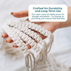 Nook Theory 4-Pack Macrame Plant Hangers with 8 Hooks - Hanging Planters for Indoor Plants, Boho Macrame Hangers Indoor Outdoor, Decorative Plant Hanger Indoor (Cream)