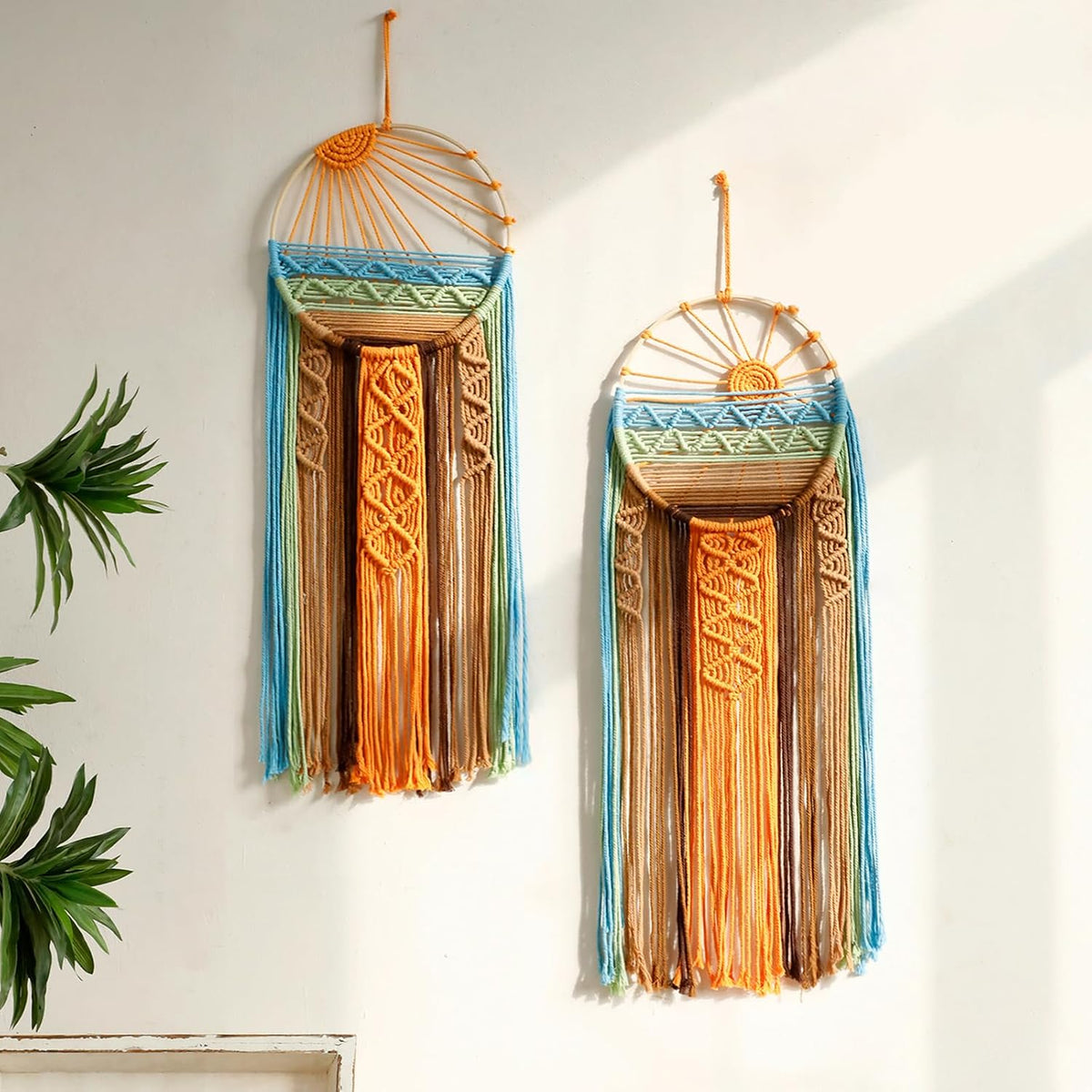 Artilady Macrame Wall Hanging Tapestry, Boho Sun Art Decor Dream Catcher