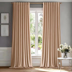 MIULEE Blush Beige Velvet Curtains 90 inches by MIULEE