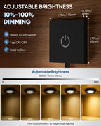 VST Under Cabinet Lighting Plug in with Wired Touch Dimmer Switch,Recessed or Surface Mount Design,Warm White 3000K 12V 2W(12W Total, 60W Equivalent),6 Pack Black Puck Lights Fixtures