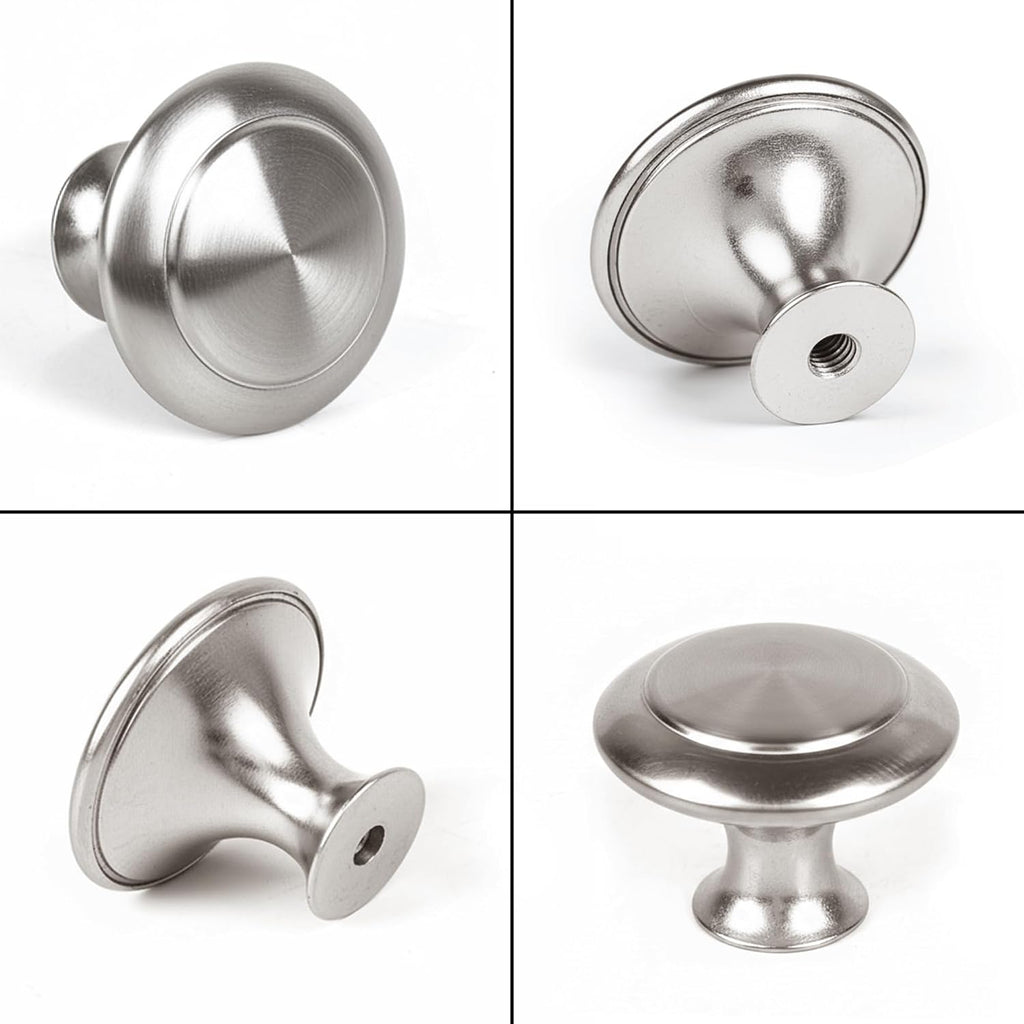 30 Packs Kitchen Cabinet Knobs Brushed Silver-Pull Hardware Handle,Drawer Knobs for Cupboard Door Drawer with Long Short Screws