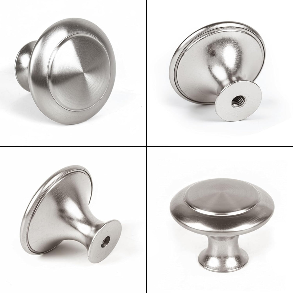 30 Packs Kitchen Cabinet Knobs Brushed Silver-Pull Hardware Handle,Drawer Knobs for Cupboard Door Drawer with Long Short Screws